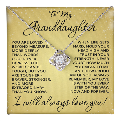 Granddaughter Gift To My Granddaughter Necklace from Grandpa Grandma Grandparents for Graduation Christmas Birthday Love Knot Pendant