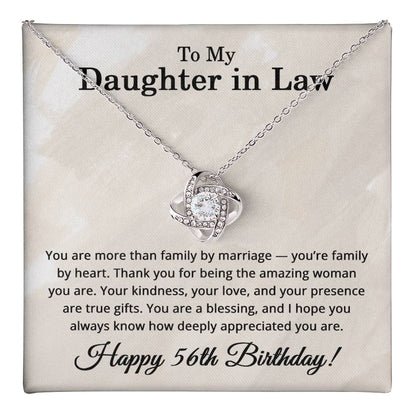 56th Birthday Gifts for Daughter in Law - To My Daughter in Law Necklace