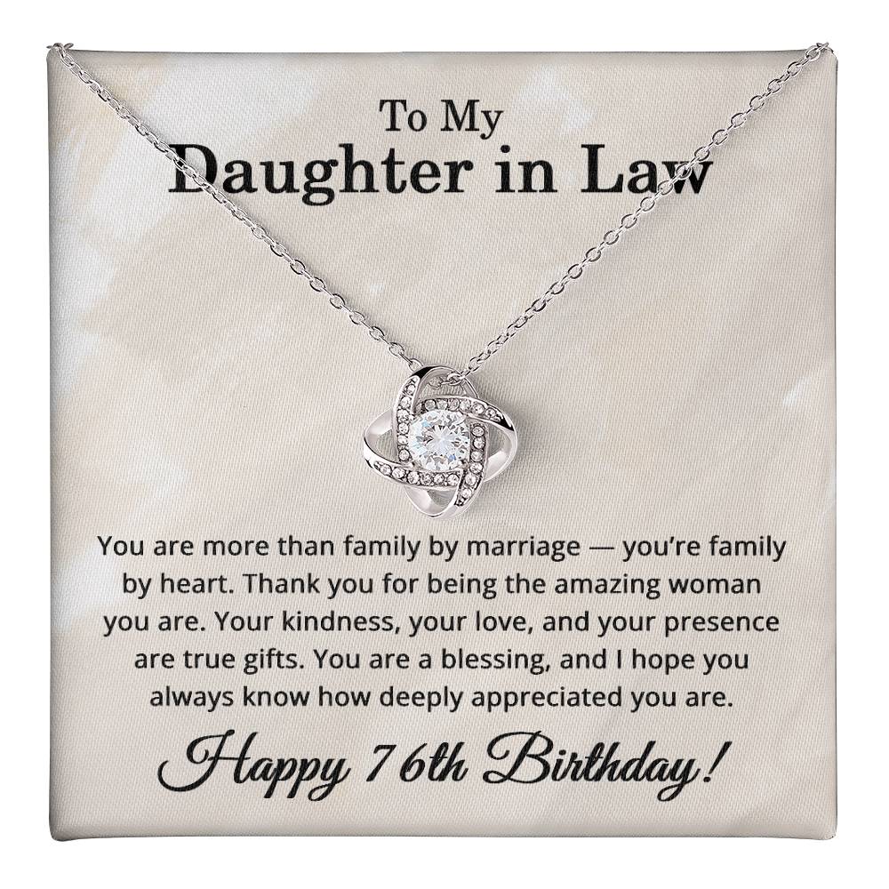 76th Birthday Gifts for Daughter in Law - To My Daughter in Law Necklace