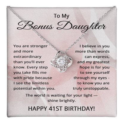 41st Birthday Gifts for Bonus Daughter - 41st Birthday Necklace for Stepdaughter - To My Step Daughter Necklace