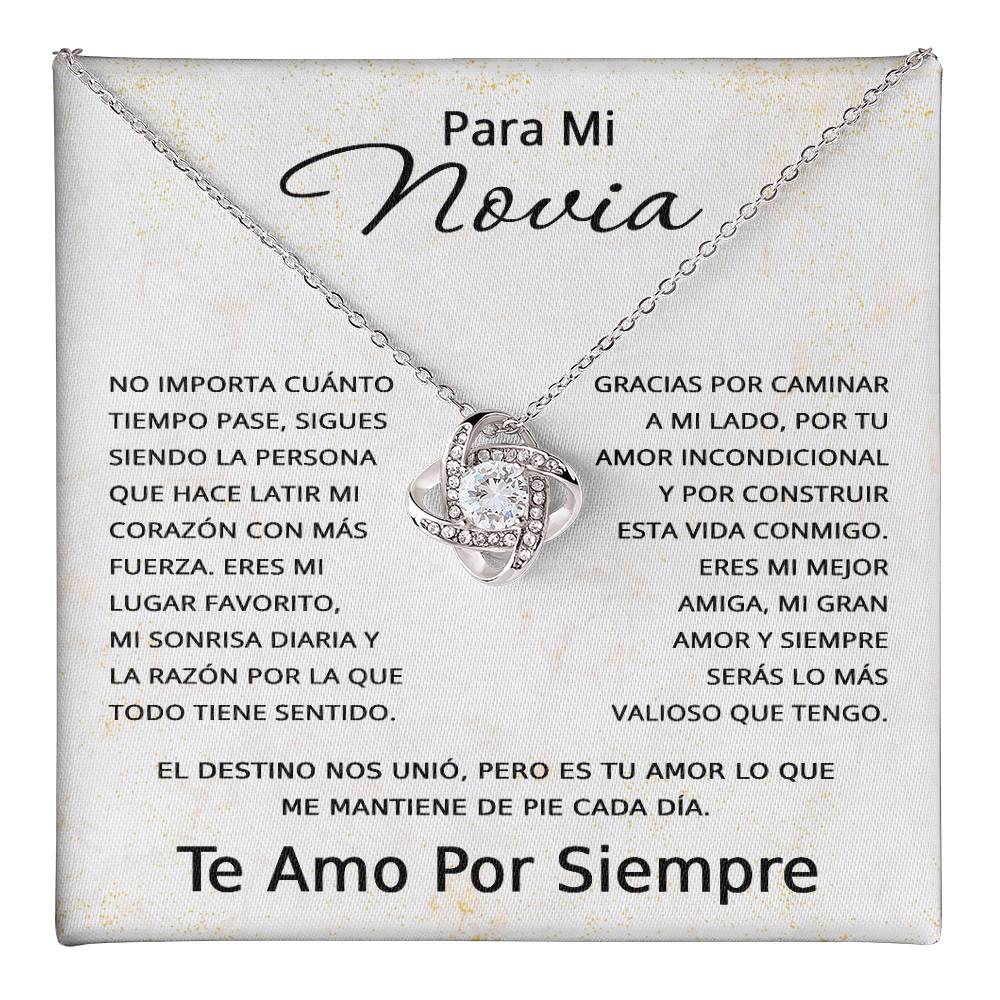 Regalo Para Novia Cumpleaños, Regalo De Aniversario Romántico en Español - Collar Love Knot