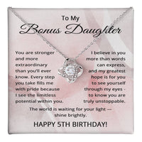 Load image into Gallery viewer, 5th Birthday Gifts for Bonus Daughter - 5th Birthday Necklace for Stepdaughter - To My Step Daughter Necklace
