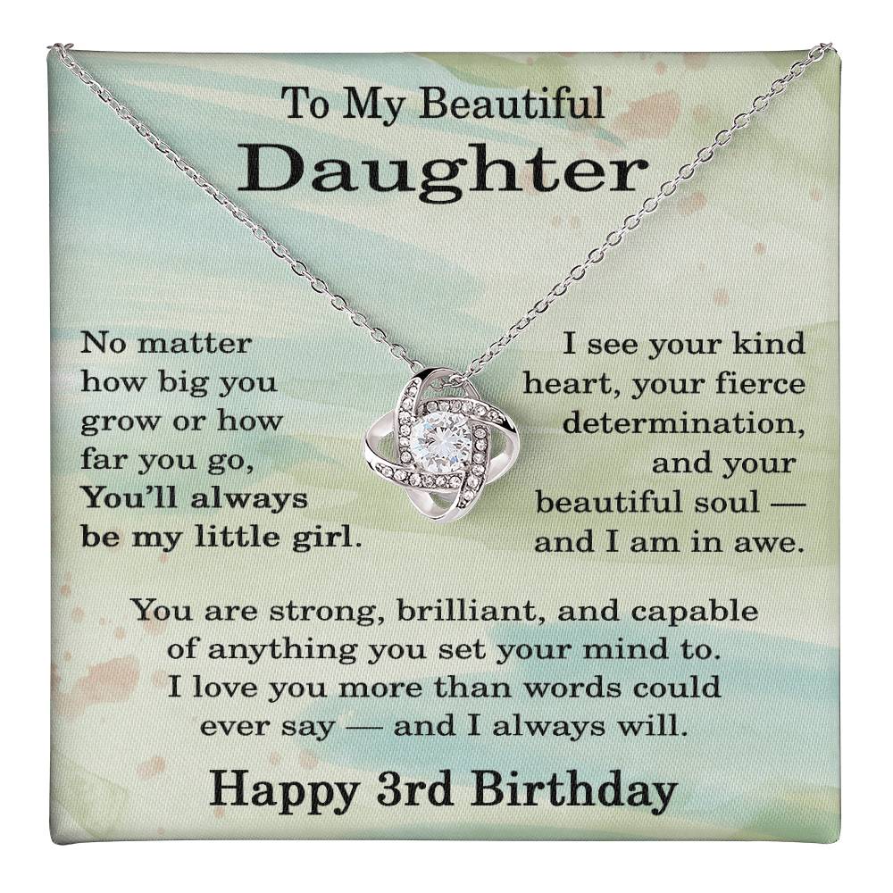 3rd Birthday Gifts for Daughter - 3rd Birthday Necklace for Daughter - Birthday Gift Ideas for 3 Year Old Daughter