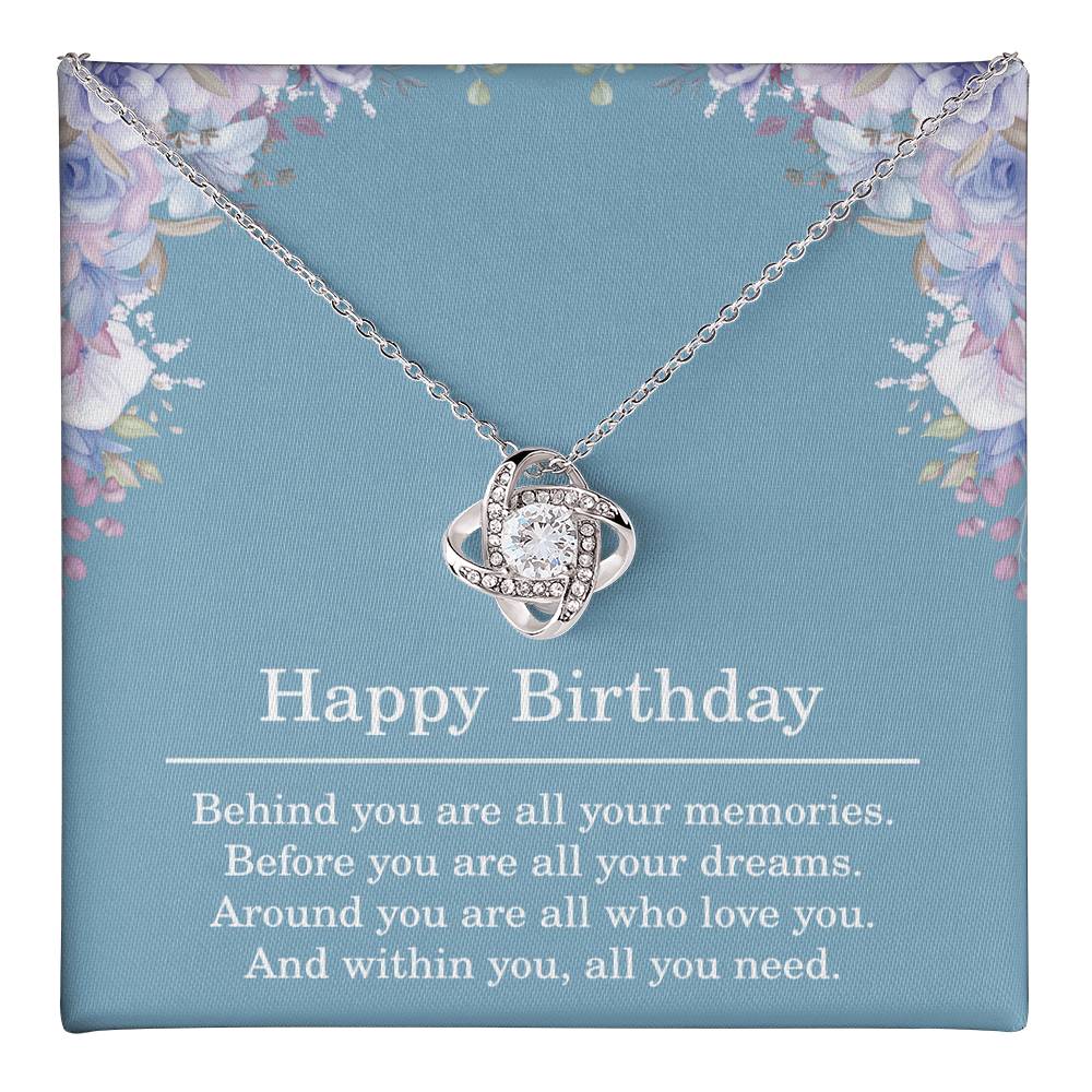 Birthday Necklace for Women - Love Knot Necklace for Best Friend