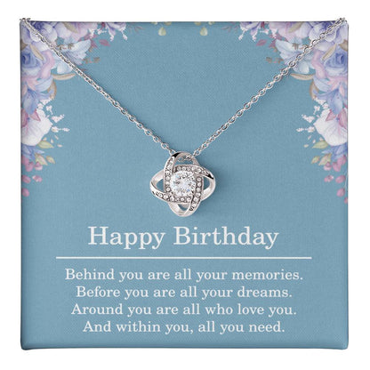 Birthday Necklace for Women - Love Knot Necklace for Best Friend