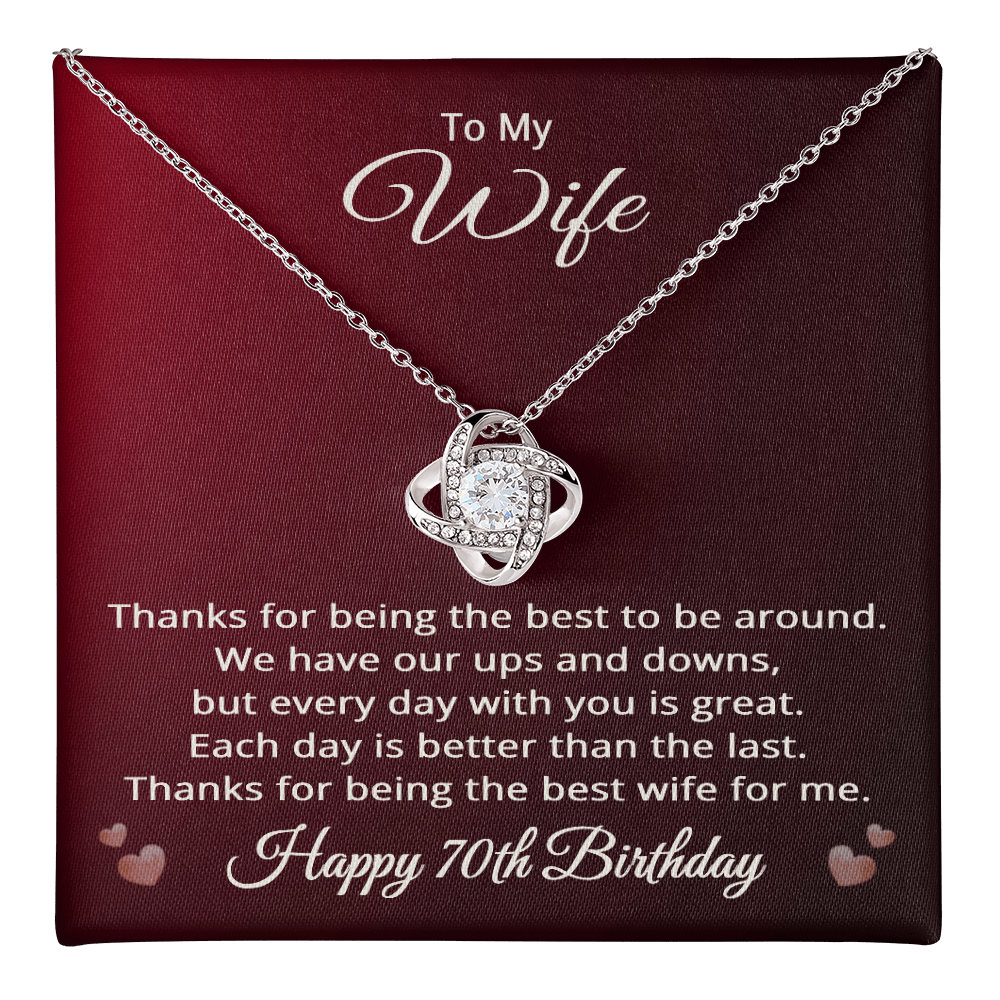 70th Wedding Anniversary Necklace for Wife - Love Knot Pendant Necklace