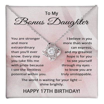 17th Birthday Gifts for Bonus Daughter - 17th Birthday Necklace for Stepdaughter - To My Step Daughter Necklace