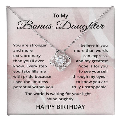 Birthday Gifts for Bonus Daughter Adult - To My Bonus Daughter Necklace