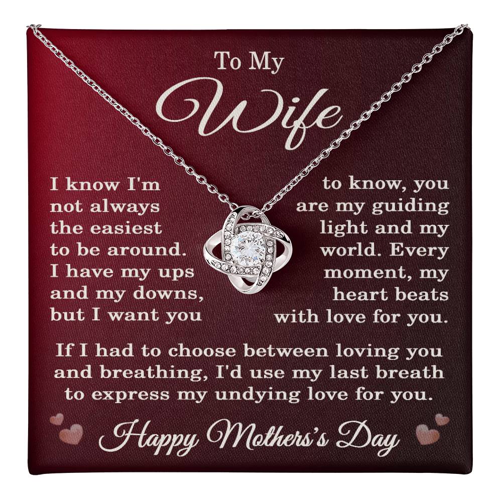 To My Wife Mother’s Day Necklace with Message Card – Romantic Pendant Gift for Wife
