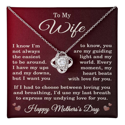 To My Wife Mother’s Day Necklace with Message Card – Romantic Pendant Gift for Wife
