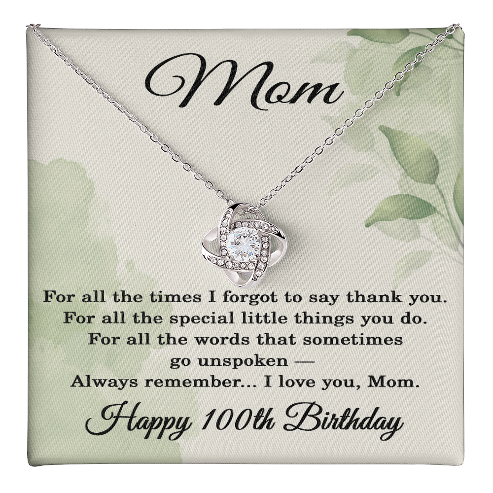 100th Birthday Gifts for Mom - 100th Birthday Necklace for Mom - Happy 100th Birthday Jewelry for Mothers