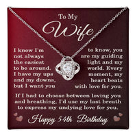 Load image into Gallery viewer, 54th Birthday Gifts for Wife - To My Wife Necklace
