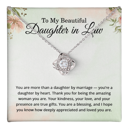 Daughter in Law Gifts - To My Beautiful Daughter in Law Necklace Jewelry for Her