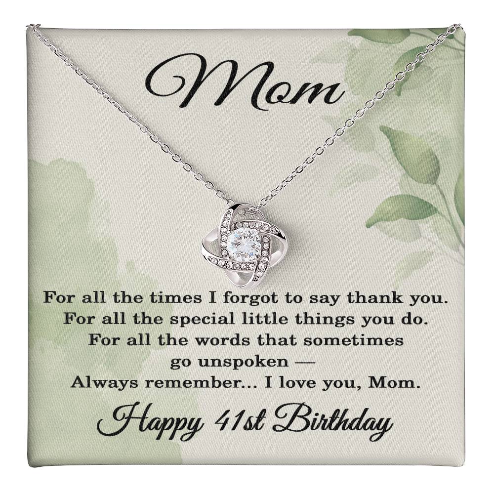 41st Birthday Gifts for Mom - 41st Birthday Necklace for Mom - Happy 41st Birthday Jewelry for Mothers