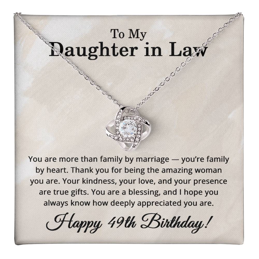 49th Birthday Gifts for Daughter in Law - To My Daughter in Law Necklace