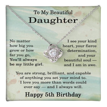 5th Birthday Gifts for Daughter - 5th Birthday Necklace for Daughter - Birthday Gift Ideas for 5 Year Old Daughter