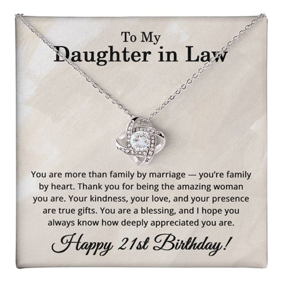 21st Birthday Gifts for Daughter in Law - To My Daughter in Law Necklace