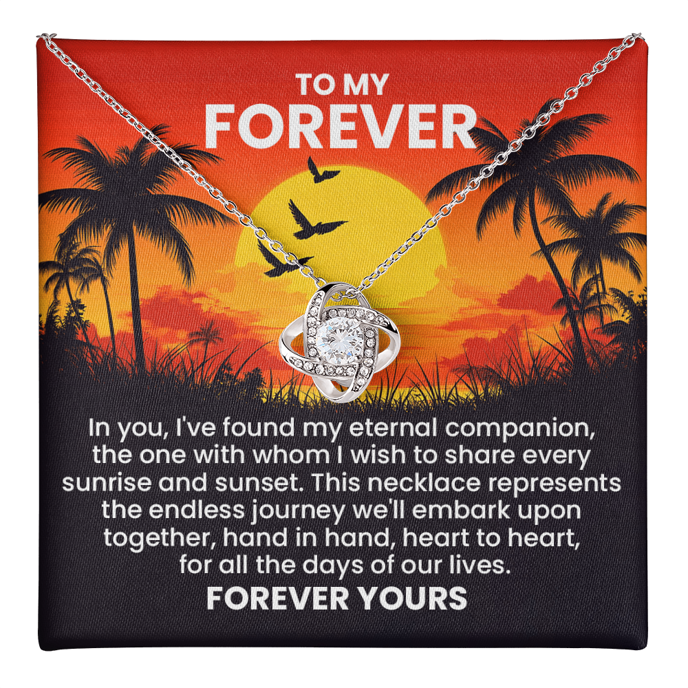 To My Forever Necklace for Wife – Romantic Valentine's Day Gift for Women, Bride Gift from Groom, Anniversary Jewelry with Inspirational Quote for Her – Perfect Gift for Wife from Husband