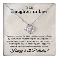 Load image into Gallery viewer, 24th Birthday Gifts for Daughter in Law - To My Daughter in Law Necklace
