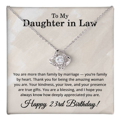 23rd Birthday Gifts for Daughter in Law - To My Daughter in Law Necklace