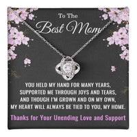 Load image into Gallery viewer, To The Best Mom Love Knot Necklace – Heartfelt Gift for Mom with Message Card ShineOn Fulfillment
