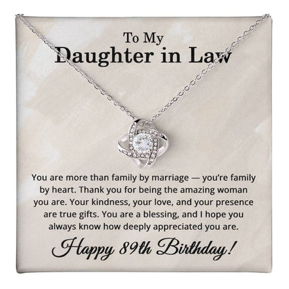 89th Birthday Gifts for Daughter in Law - To My Daughter in Law Necklace