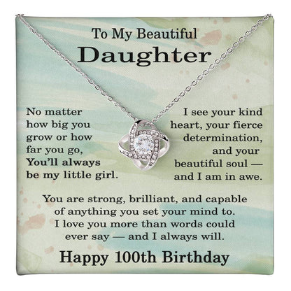 100th Birthday Gifts for Daughter - To My Daughter Necklace