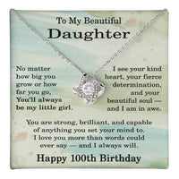Load image into Gallery viewer, 100th Birthday Gifts for Daughter - To My Daughter Necklace
