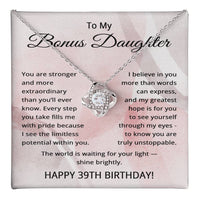 Load image into Gallery viewer, 39th Birthday Gifts for Bonus Daughter - 39th Birthday Necklace for Stepdaughter - To My Step Daughter Necklace
