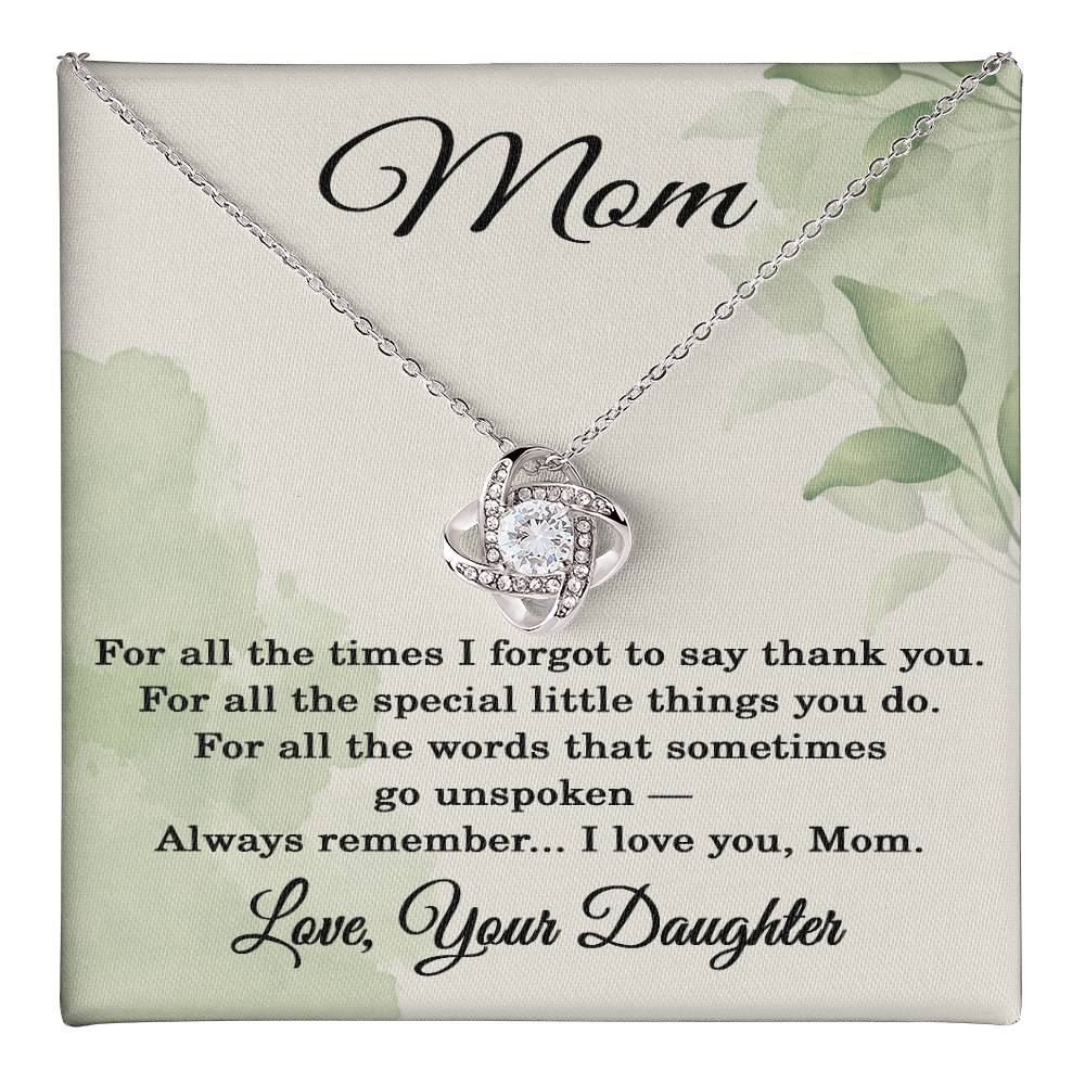 Mom Necklace from Daughter - Mom Birthday Gift from Daughter - Jewelry for Mothers from Daughter