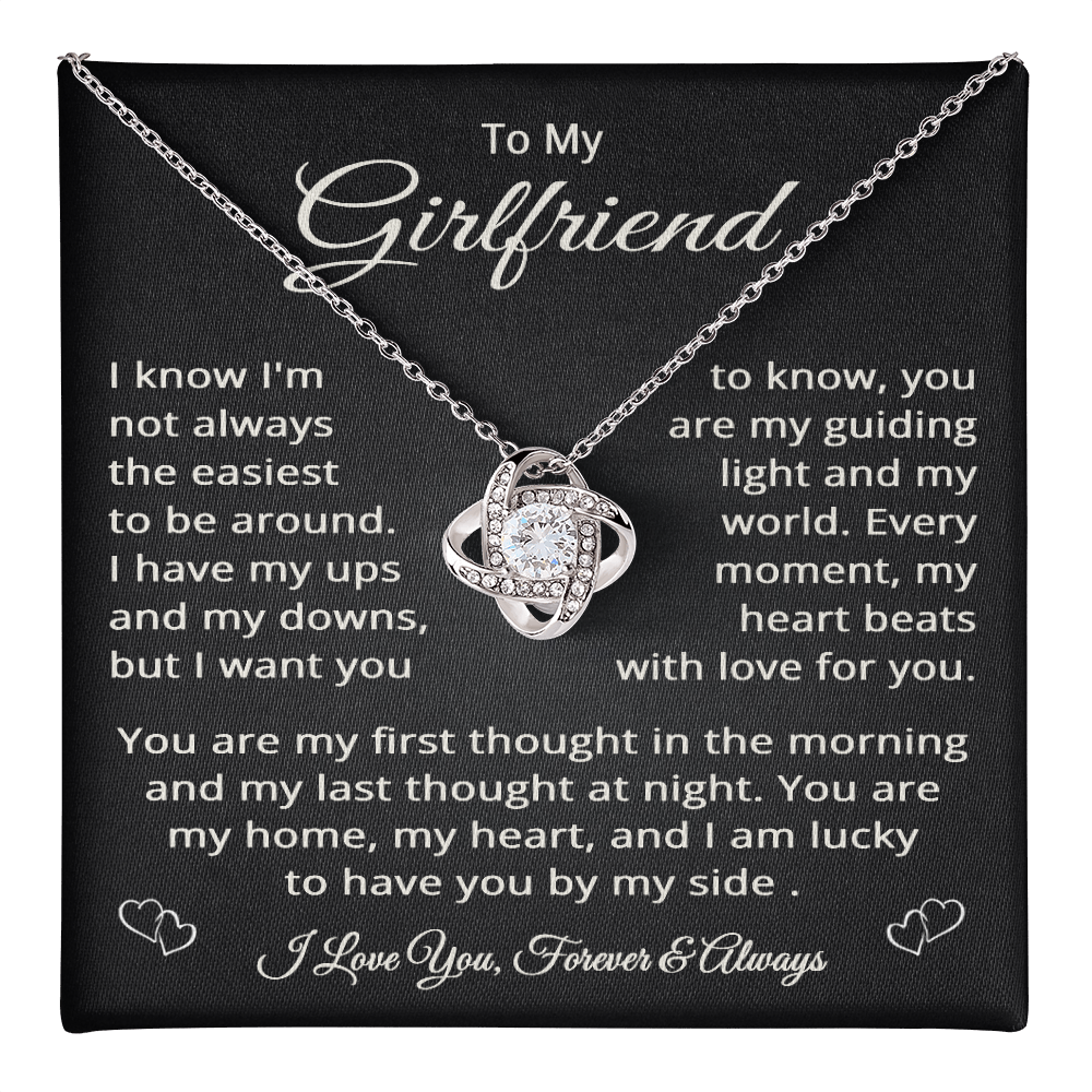 To My Girlfriend Necklace for Women, Jewelry for Birthday, Christmas, Valentine's Day, or Anniversary - Love Knot Pendant