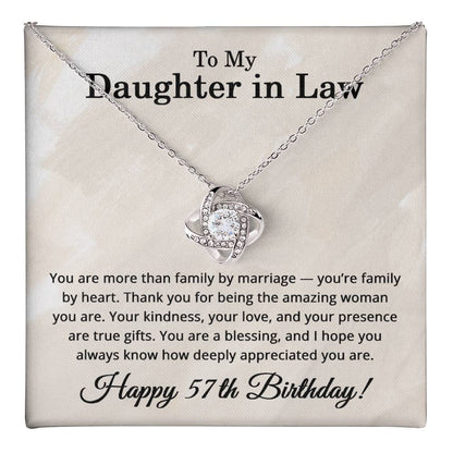 57th Birthday Gifts for Daughter in Law - To My Daughter in Law Necklace