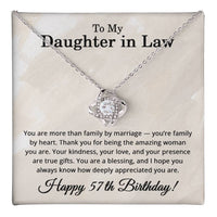 Load image into Gallery viewer, 57th Birthday Gifts for Daughter in Law - To My Daughter in Law Necklace
