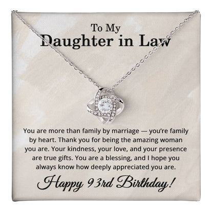 93rd Birthday Gifts for Daughter in Law - To My Daughter in Law Necklace