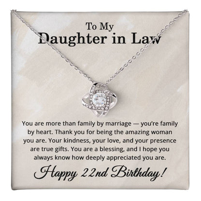 22nd Birthday Gifts for Daughter in Law - To My Daughter in Law Necklace