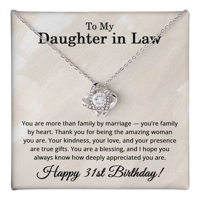 31st Birthday Gifts for Daughter in Law - To My Daughter in Law Necklace