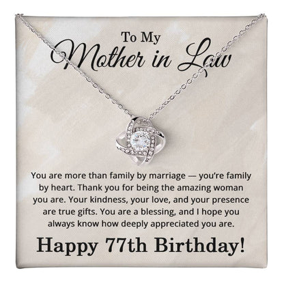 77th Birthday Gifts for Mother in Law - 77th Birthday Necklace for Mother-in-Law - To My Mother in Law Necklace