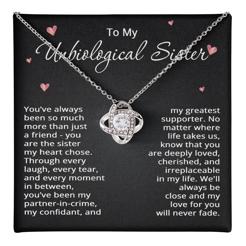 To My Unbiological Sister Necklace for Women Best Friend Gifts for Christmas Bestie Birthday Step Sister Gift for Her Bonus Sister Friendship BFF Sister-in-Law Gift