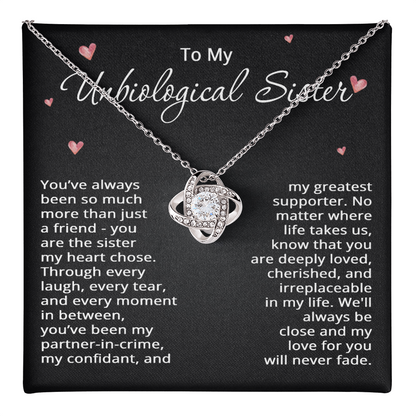 To My Unbiological Sister Necklace for Women Best Friend Gifts for Christmas Bestie Birthday Step Sister Gift for Her Bonus Sister Friendship BFF Sister-in-Law Gift