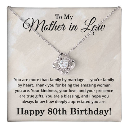 80th Birthday Gifts for Mother in Law - 80th Birthday Necklace for Mother-in-Law - To My Mother in Law Necklace