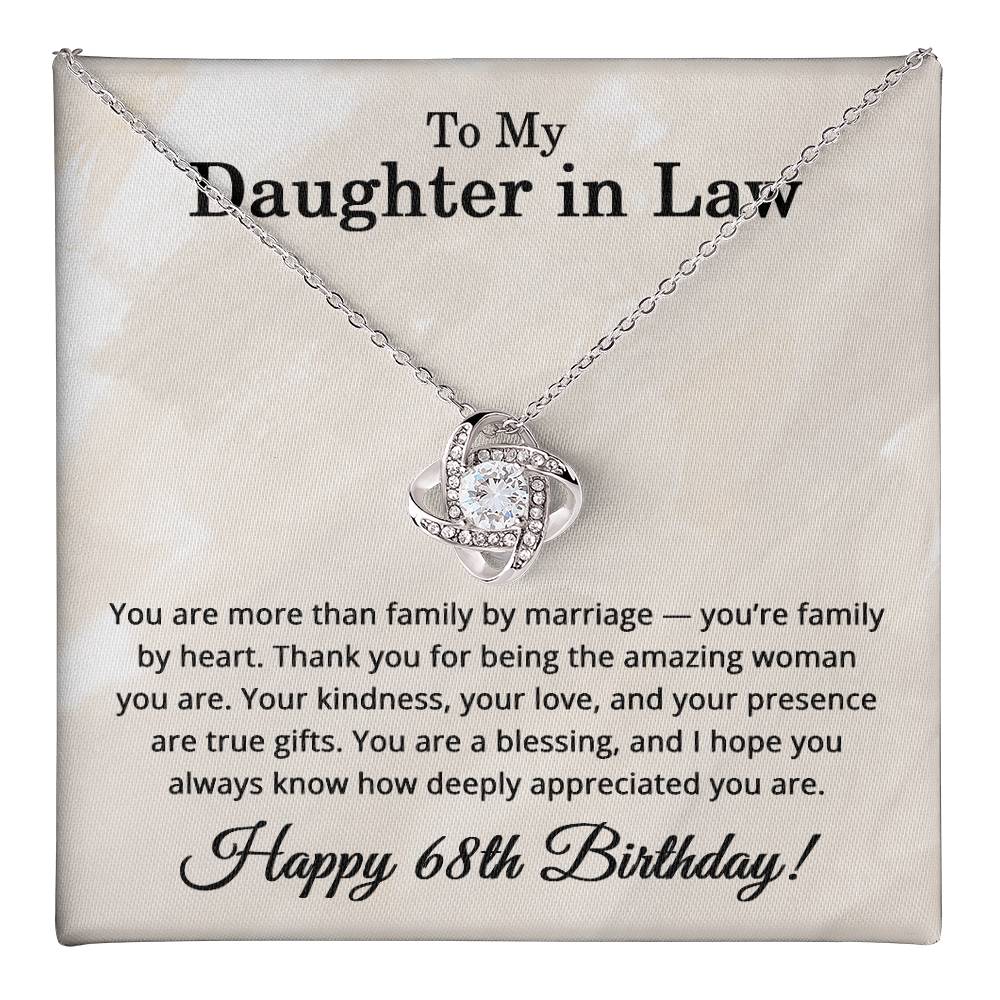 68th Birthday Gifts for Daughter in Law - To My Daughter in Law Necklace