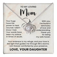 Load image into Gallery viewer, Gift for Mom from Daughter – To My Loving Mom Love Knot Necklace with Heartfelt Message Card
