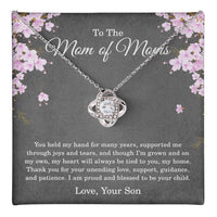 Load image into Gallery viewer, To the Mom of Moms Necklace from Son with Message Card, Sentimental Love Knot Gift for Mom ShineOn Fulfillment
