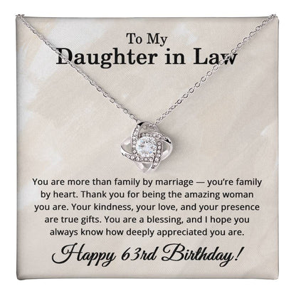 63rd Birthday Gifts for Daughter in Law - To My Daughter in Law Necklace