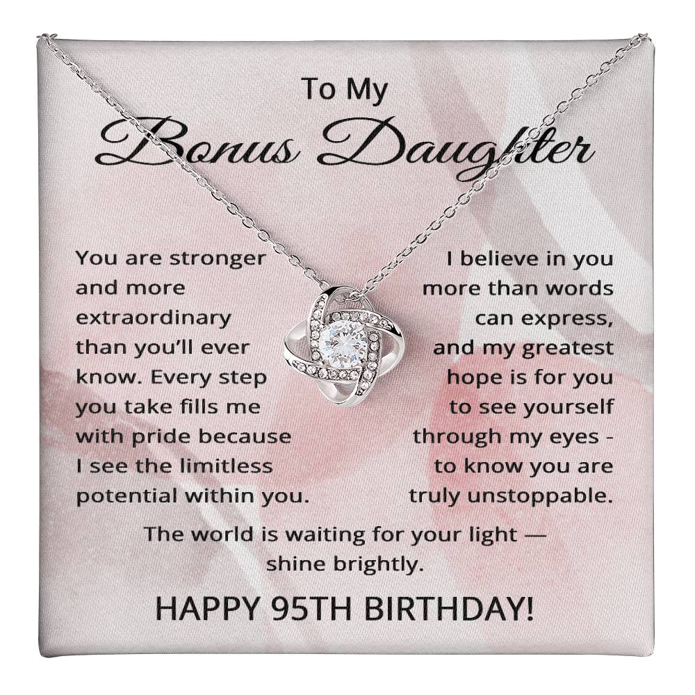 95th Birthday Gifts for Bonus Daughter - 95th Birthday Necklace for Stepdaughter - To My Step Daughter Necklace