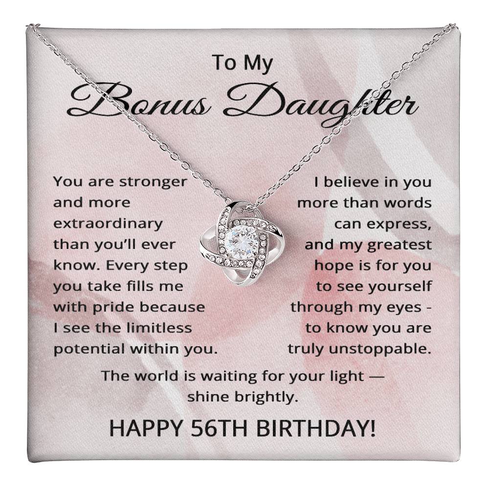 56th Birthday Gifts for Bonus Daughter - 56th Birthday Necklace for Stepdaughter - To My Step Daughter Necklace