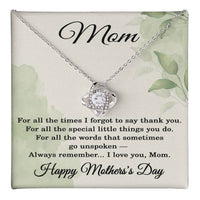 Load image into Gallery viewer, Mother's Day Love Knot Necklace for Mom – Heartfelt Thank You Gift for Mom with Message Card

