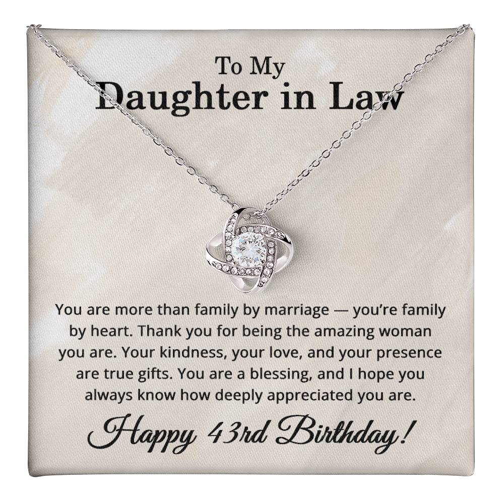 43rd Birthday Gifts for Daughter in Law - To My Daughter in Law Necklace
