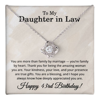 43rd Birthday Gifts for Daughter in Law - To My Daughter in Law Necklace