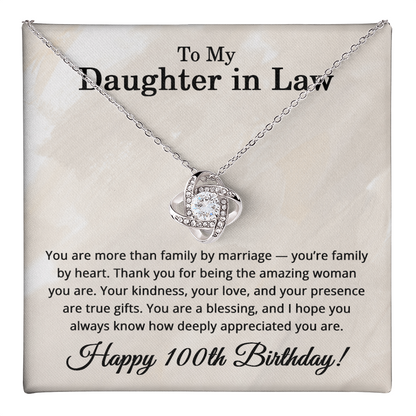 100th Birthday Gifts for Daughter in Law - To My Daughter in Law Necklace